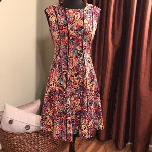 London Times Floral Fit & Flare Dress, Size 8